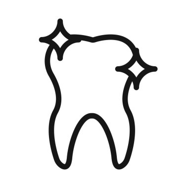 Diş temizleme simgesi Siyah çizgi sanat vektörü siyah beyaz ana hat koleksiyon işareti