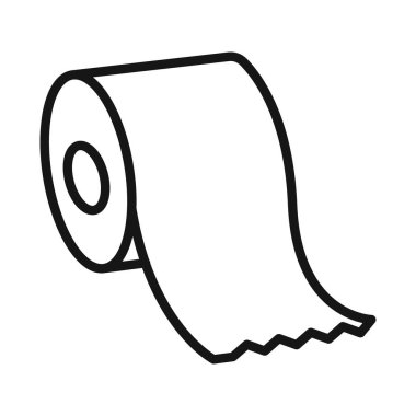 tuvalet kağıdı rulo simgesi siyah çizgi sanat vektörü siyah beyaz ana hat koleksiyon işareti