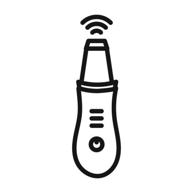 Ultrasonik yüz temizleme simgesi Siyah çizgi sanat vektörü siyah ve beyaz ana hat koleksiyon işareti