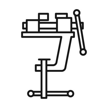 Mengene simgesi Siyah çizgi sanat vektörü siyah ve beyaz dış hat koleksiyon işareti