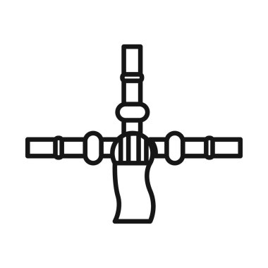 Siyah beyaz taslak koleksiyon işaretinde su ikonu boşaltma simgesi siyah çizgi sanat vektörü