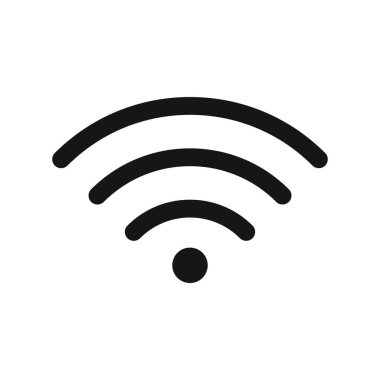 Wifi simgesi (2) Siyah çizgi sanat vektörü siyah ve beyaz ana hat koleksiyon işareti