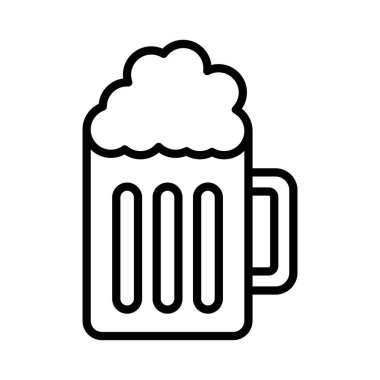 bira sabıka simgesi lineer logo işareti web için siyah ve beyaz koleksiyonu
