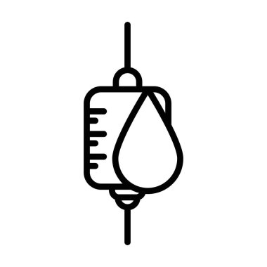 kan torbası simgesi doğrusal logo işareti web için siyah-beyaz koleksiyonu