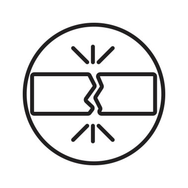 Simge doğrusal logo işaretinin kırılması web için siyah ve beyaz olarak belirlendi