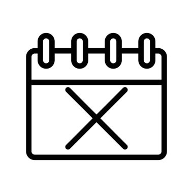 Olay simgesi doğrusal logo işaretini iptal et web için siyah beyaz koleksiyonu