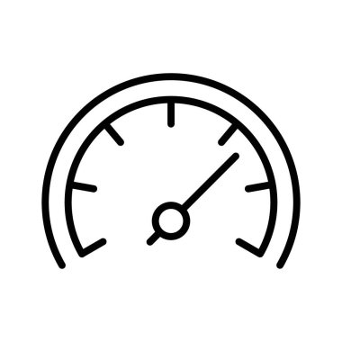 Otomobil hız göstergesi simgesi doğrusal logo işaretleri web için siyah beyaz olarak belirlendi