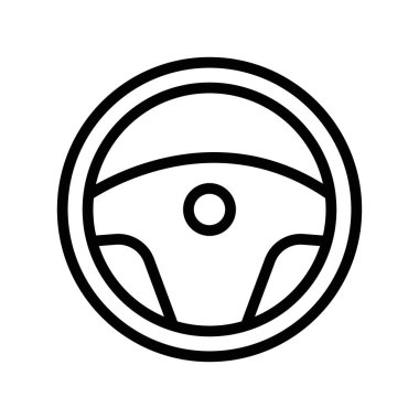 araba direksiyon simgesi doğrusal logo işareti web için siyah ve beyaz koleksiyonu