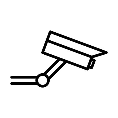 CCTV kamera simgesi doğrusal logo işareti web için siyah-beyaz koleksiyonu