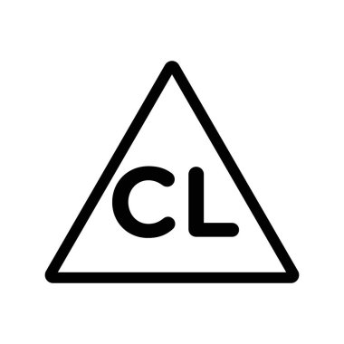 Klor beyazlatıcı simgesi doğrusal logo işareti web için siyah beyaz olarak ayarlandı