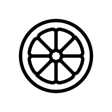 Limon, limon, limon, turuncu, mandalina dilimi doğrusal logo işaretleri web için siyah ve beyaz olarak belirlendi