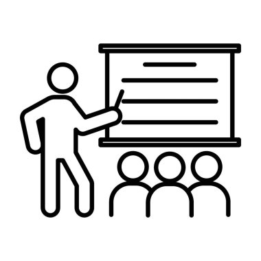 Sınıf simgesi doğrusal logo işareti web için siyah-beyaz koleksiyonu