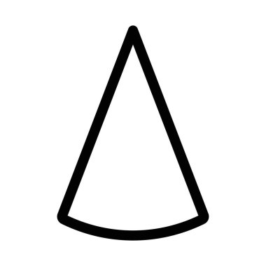 Koni şekli 3B simge doğrusal logo işareti web için siyah ve beyaz olarak belirlendi