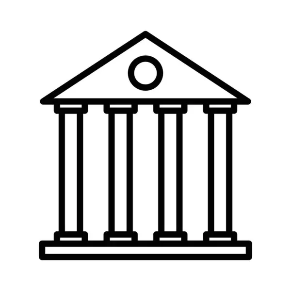 Banka simgesi doğrusal logo işareti web için siyah ve beyaz olarak toplandı