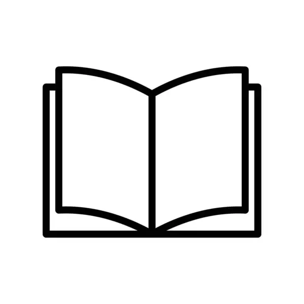 Kitap simgesi doğrusal logo işareti web için siyah beyaz olarak belirlendi