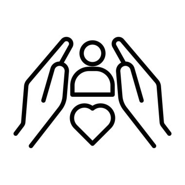 Müşteri bakım simgesi doğrusal logo işareti web için siyah ve beyaz koleksiyonu