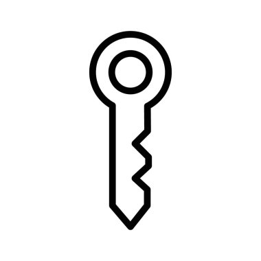 Kapı anahtarı doğrusal logo işareti web için siyah beyaz koleksiyonu