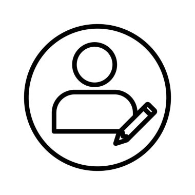 Web için kullanıcı simgesi doğrusal logo işaretini siyah beyaz olarak düzenle