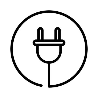 Elektrik dolgu simgesi doğrusal logo işareti web için siyah ve beyaz olarak belirlendi