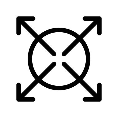 Web için simge doğrusal logo işaretini siyah beyaz olarak genişlet