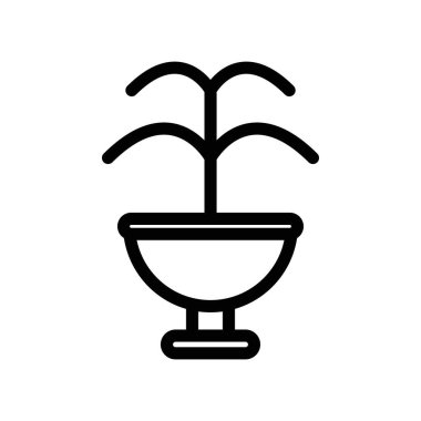 Çeşme simgesi doğrusal logo işareti koleksiyonu web için siyah ve beyaz olarak ayarlandı