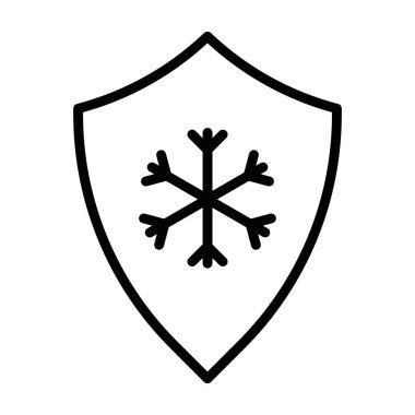 Buz dirençli simge doğrusal logo işareti web için siyah beyaz olarak belirlendi