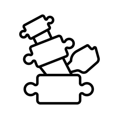 Fıtık simgesi doğrusal logo işareti web için siyah beyaz olarak belirlendi