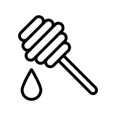 Bal Dipper simgesi doğrusal logo işareti web için siyah beyaz olarak belirlendi