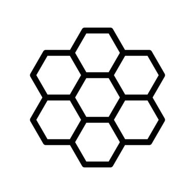 bal peteği simgesi doğrusal logo işareti web için siyah ve beyaz olarak belirlendi