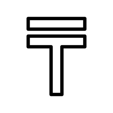 Kazakistan tenge lineer logo işareti koleksiyonu web için siyah beyaz olarak ayarlandı