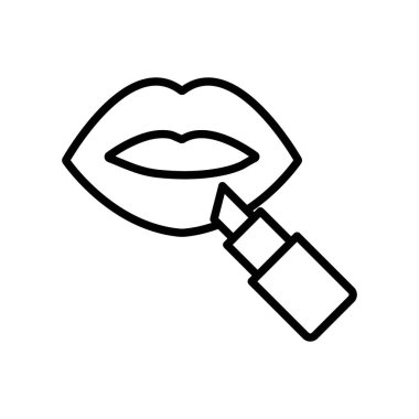 Ruj simgesi doğrusal logo işareti web için siyah beyaz olarak ayarlandı