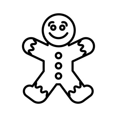 Man Cookie simgesi doğrusal logo işareti web için siyah-beyaz koleksiyonu