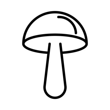 mantar simgesi doğrusal logo işareti web için siyah ve beyaz koleksiyonu