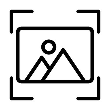 Resim enstantane ikonu doğrusal logo işaretleri web için siyah ve beyaz olarak belirlendi