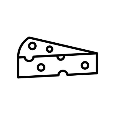 peynir simgesi doğrusal logo işaretinin bir parçası web için siyah ve beyaz olarak belirlendi