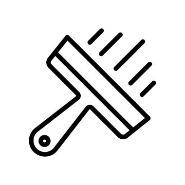 Alçılama işlemi simgesi doğrusal logo işareti web için siyah beyaz olarak belirlendi