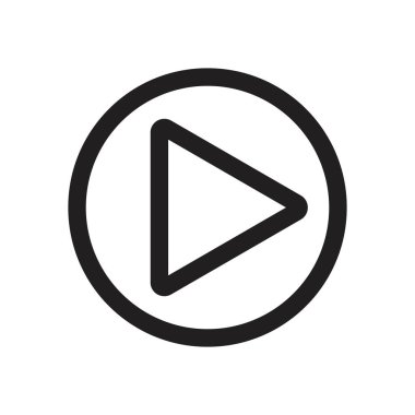 Web için siyah ve beyaz olarak doğrusal simge logosu koleksiyonunu oynat