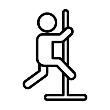 Direk dans simgesi doğrusal logo işareti web için siyah ve beyaz olarak belirlendi