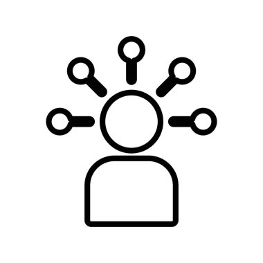 Üretken adam simgesi doğrusal logo işareti web için siyah ve beyaz koleksiyonu