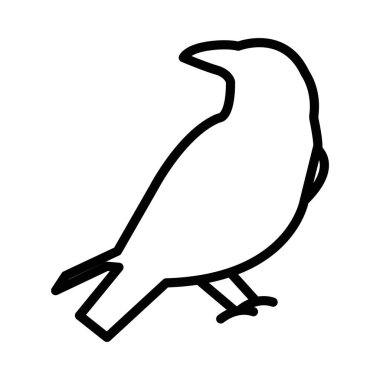 kuzgun simgesi doğrusal logo işareti web için siyah beyaz olarak belirlendi