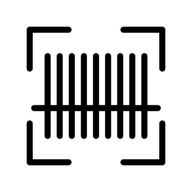 Barkod simgesi doğrusal logo işaretini tara web için siyah ve beyaz olarak ayarla