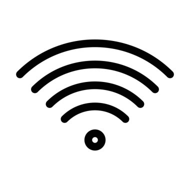 Sinyal simgesi doğrusal logo işareti web için siyah beyaz olarak belirlendi