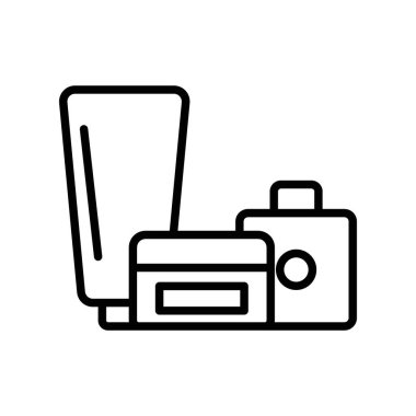 Cilt ürünleri simgesi doğrusal logo işareti web için siyah ve beyaz koleksiyonu