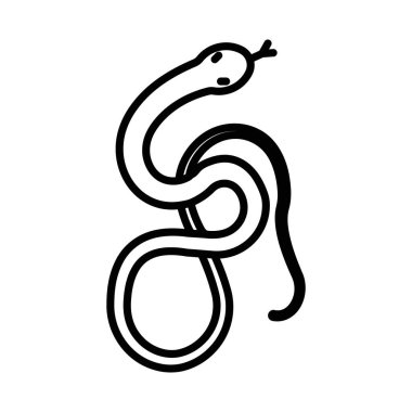 Yılan simgesi doğrusal logo işareti web için siyah beyaz olarak belirlendi