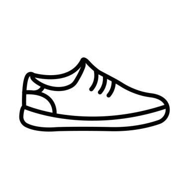 Sneaker ayakkabı simgesi doğrusal logo işareti web için siyah-beyaz koleksiyonu