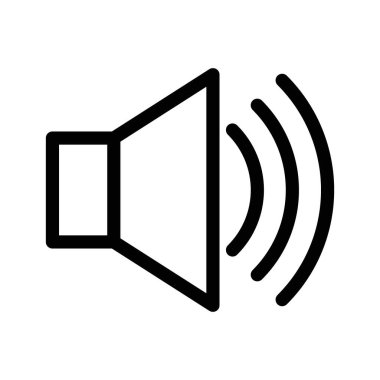 Hoparlör simgesi doğrusal logo işareti web için siyah ve beyaz olarak belirlendi