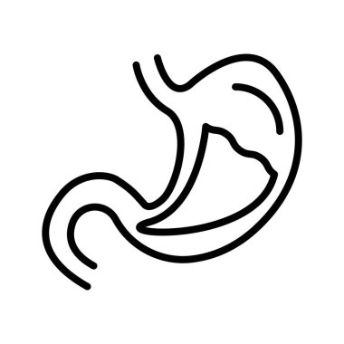 Mide simgesi doğrusal logo işareti web için siyah beyaz olarak belirlendi