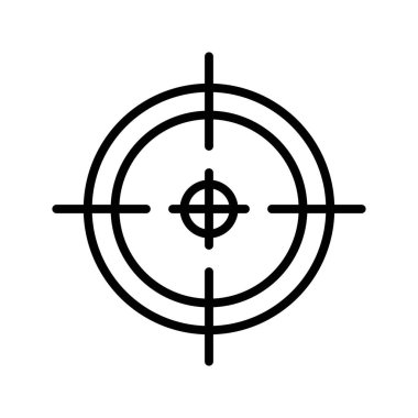 Hedef, hedef, odak simgesi doğrusal logo işareti koleksiyonu web için siyah ve beyaz olarak ayarlandı