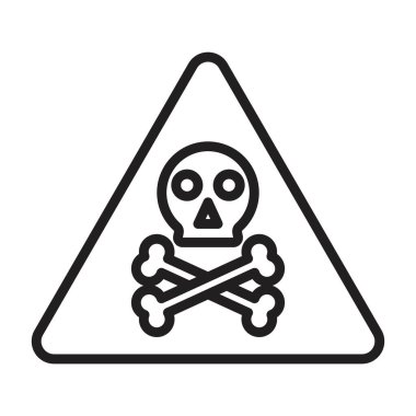 Toksik ürün simgesi doğrusal logo işareti web için siyah ve beyaz olarak belirlendi