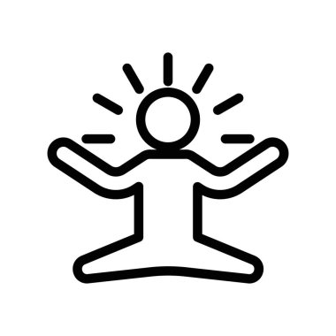 Yoga poz simgesi doğrusal logo işareti web için siyah-beyaz koleksiyonu